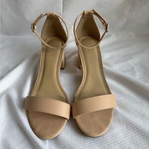 Charlotte Russe Beige Ankle Strap Heels